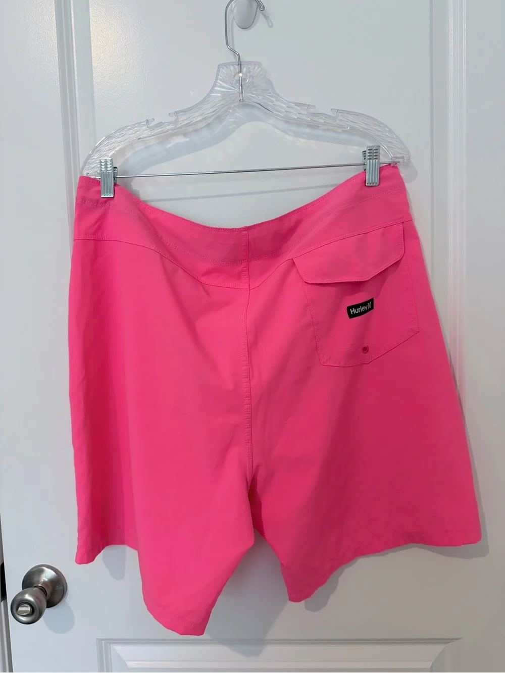 Hurley Hot Pink Women's Swim Shorts with Black Lace-Up Waist
